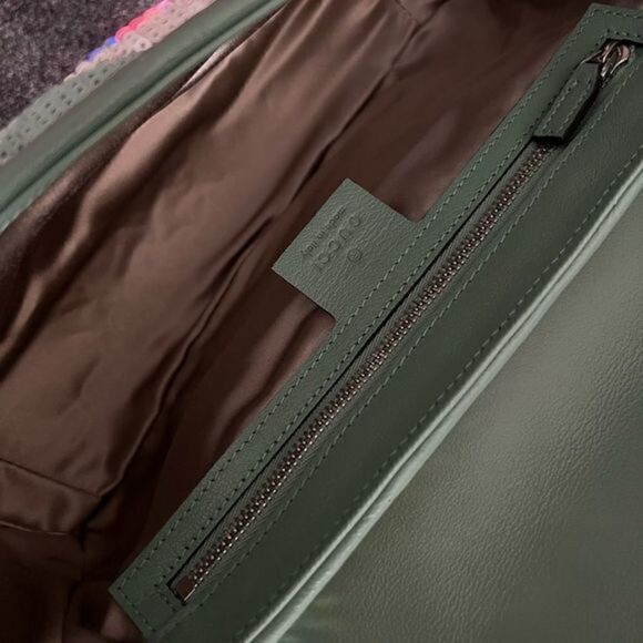 GUCCI Marmont Sequin Shoulder Leather Handbag - Picture 15 of 16